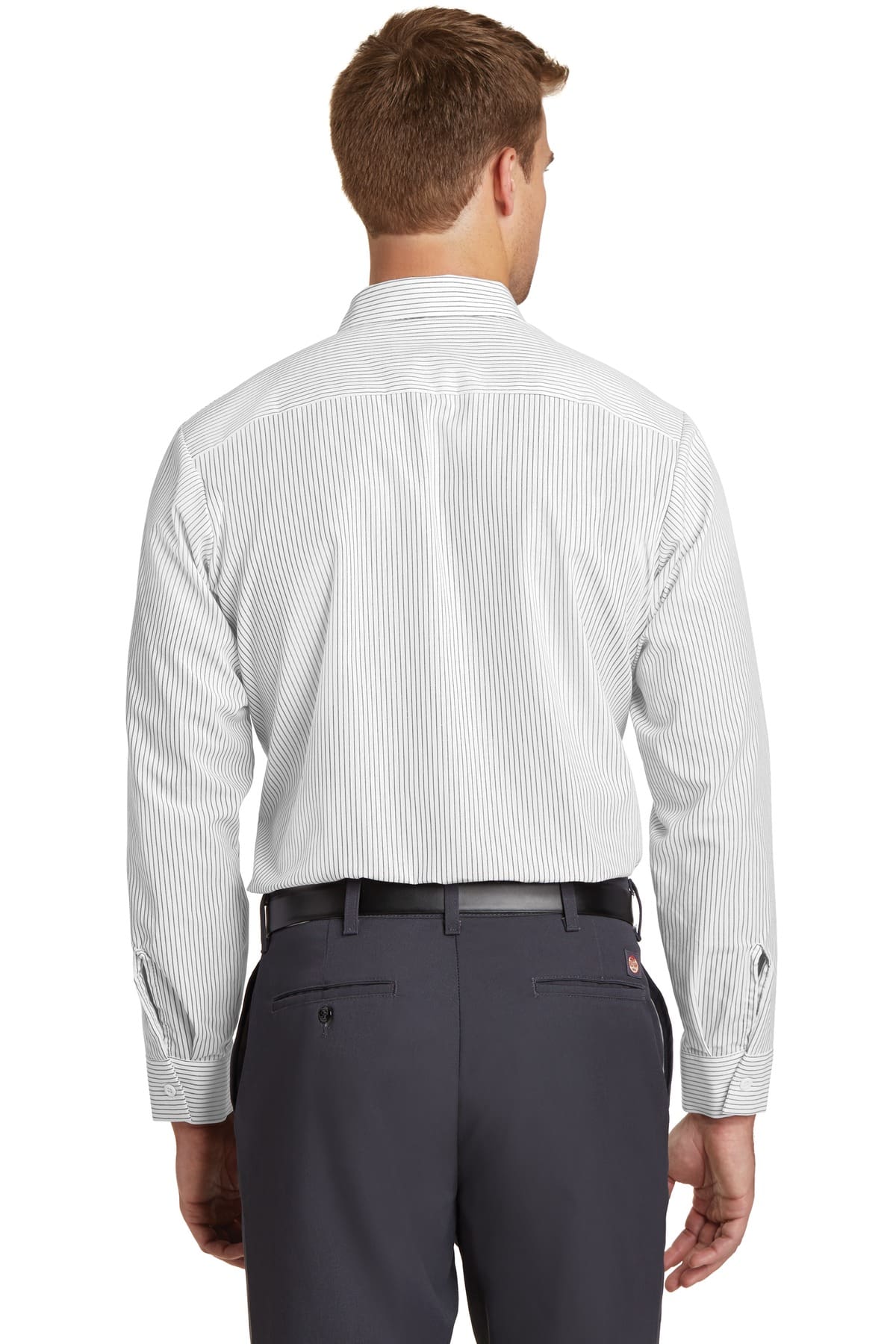 Red Kap Long Sleeve Striped Industrial Work Shirt. CS10 - Image 2