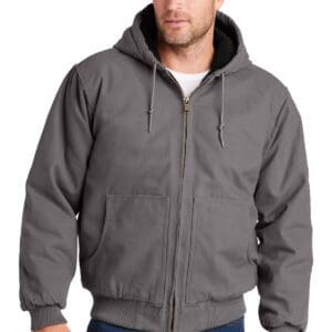 CornerStone Washed Duck Cloth Insulated Hooded Work Jacket. CSJ41