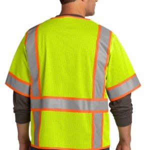 Alternative view of CornerStone  ANSI 107 Class 3 Surveyor Mesh Zippered Two-Tone Short Sleeve Vest. CSV106