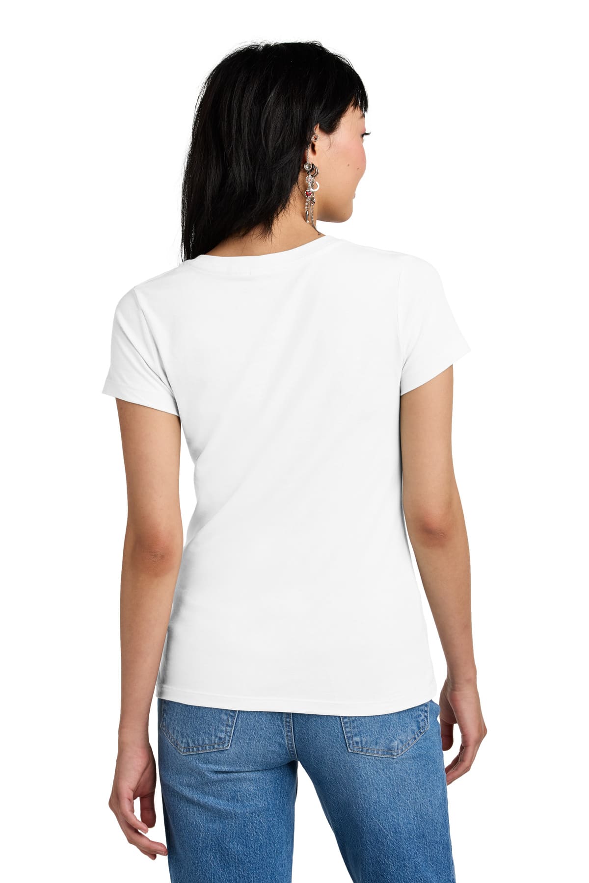 District - Women's Perfect Weight V-Neck Tee. DM1170L - Image 2