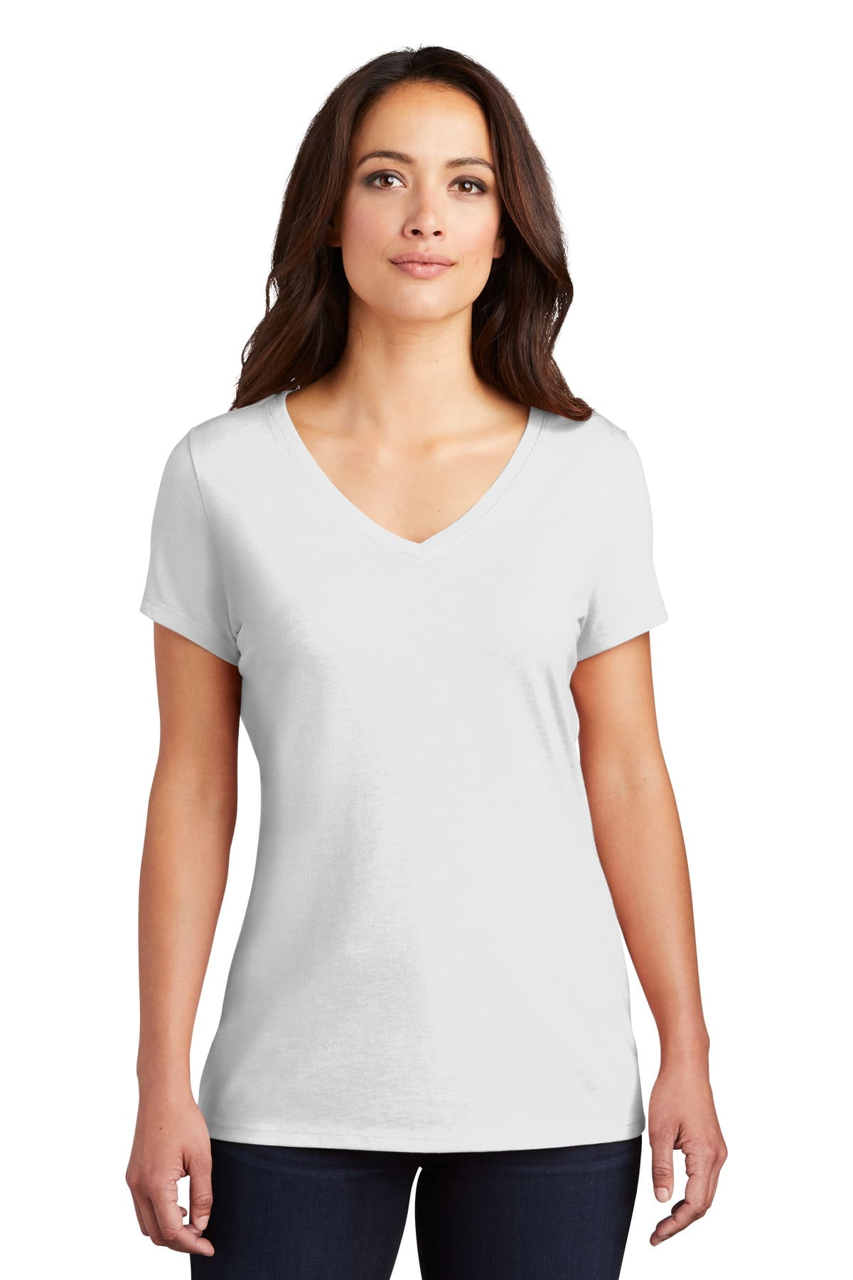 District Women's Perfect Tri V-Neck Tee. DM1350L