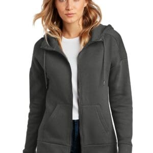District  Women's Perfect Weight  Fleece Drop Shoulder Full-Zip Hoodie DT1104