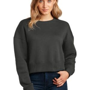 District  Women's Perfect Weight  Fleece Cropped Crew DT1105