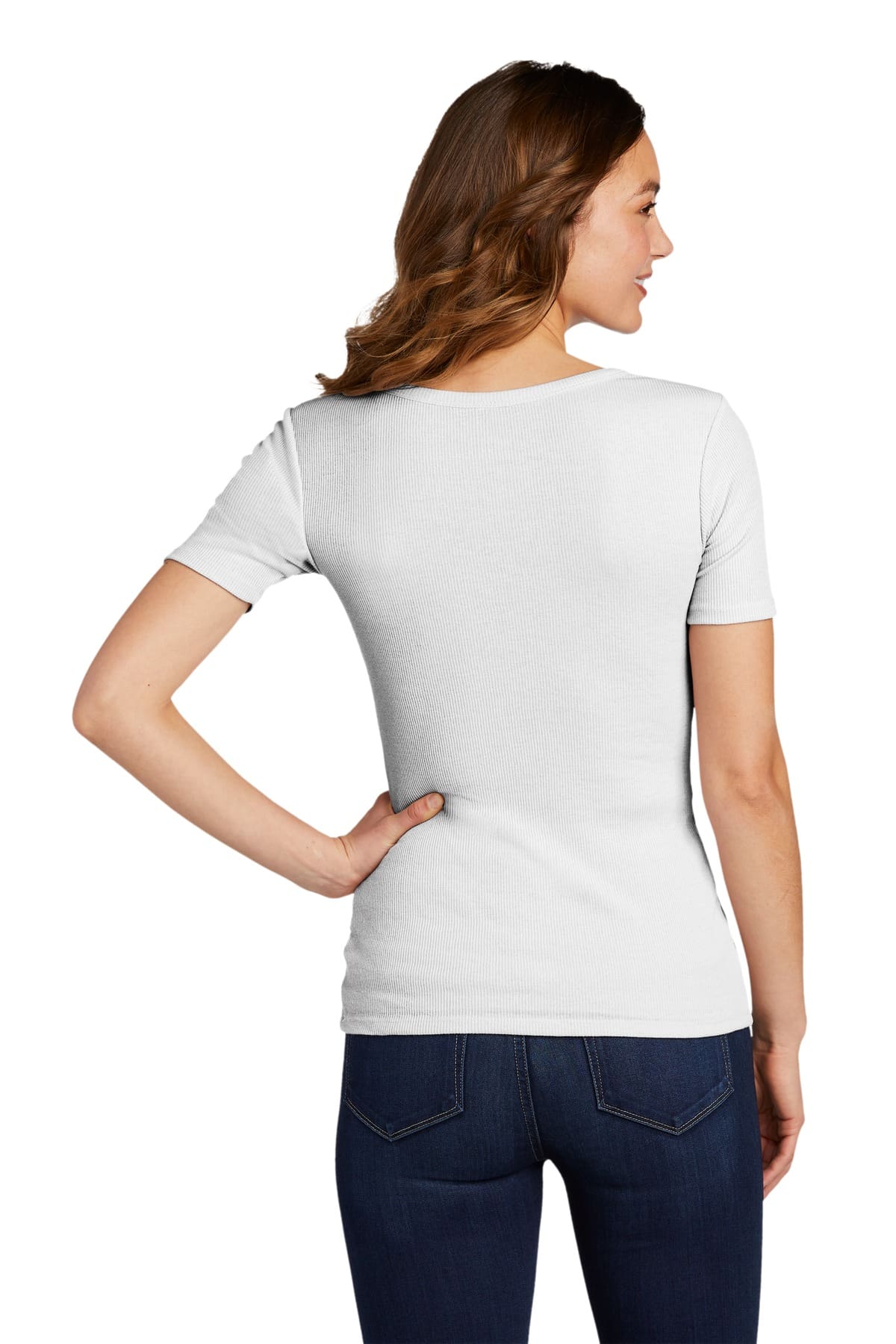 District Women's V.I.T.Rib Scoop Neck Tee DT6020 - Image 2