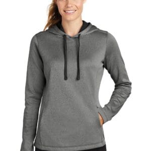 Sport-Tek  Ladies PosiCharge  Sport-Wick  Heather Fleece Hooded Pullover. LST264