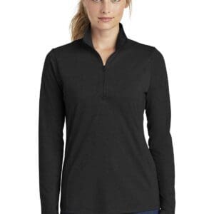 Sport-Tek  Ladies PosiCharge  Tri-Blend Wicking 1/4-Zip Pullover. LST407