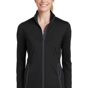 Sport-Tek Ladies Sport-Wick Stretch Contrast Full-Zip Jacket.  LST853