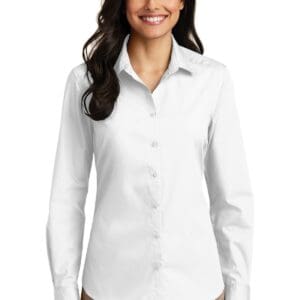 Port Authority Women's Long Sleeve Carefree Poplin Shirt. LW100