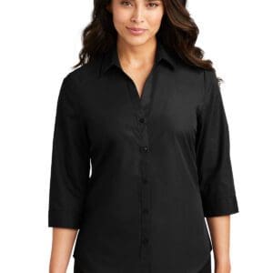 Port Authority Women's 3/4-Sleeve Carefree Poplin Shirt. LW102