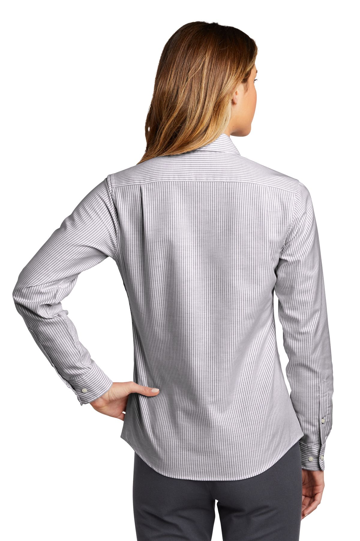 Port Authority  Women's SuperPro  Oxford Stripe Shirt. LW657 - Image 2