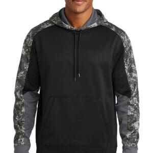 Sport-Tek Sport-Wick Mineral Freeze Fleece Colorblock Hooded Pullover. ST231