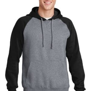 Sport-Tek Raglan Colorblock Pullover Hooded Sweatshirt. ST267
