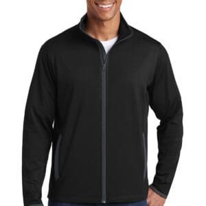 Sport-Tek Sport-Wick Stretch Contrast Full-Zip Jacket.  ST853