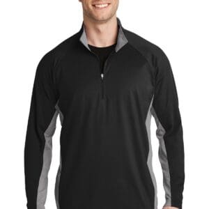 Sport-Tek Sport-Wick Stretch Contrast 1/4-Zip Pullover. ST854