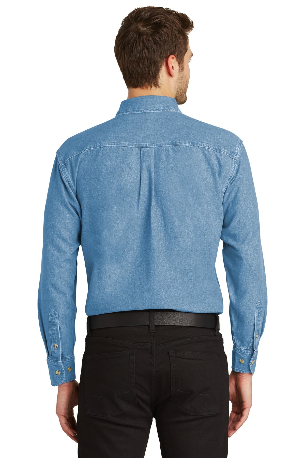 Port Authority Tall Long Sleeve Denim Shirt. TLS600 - Image 2