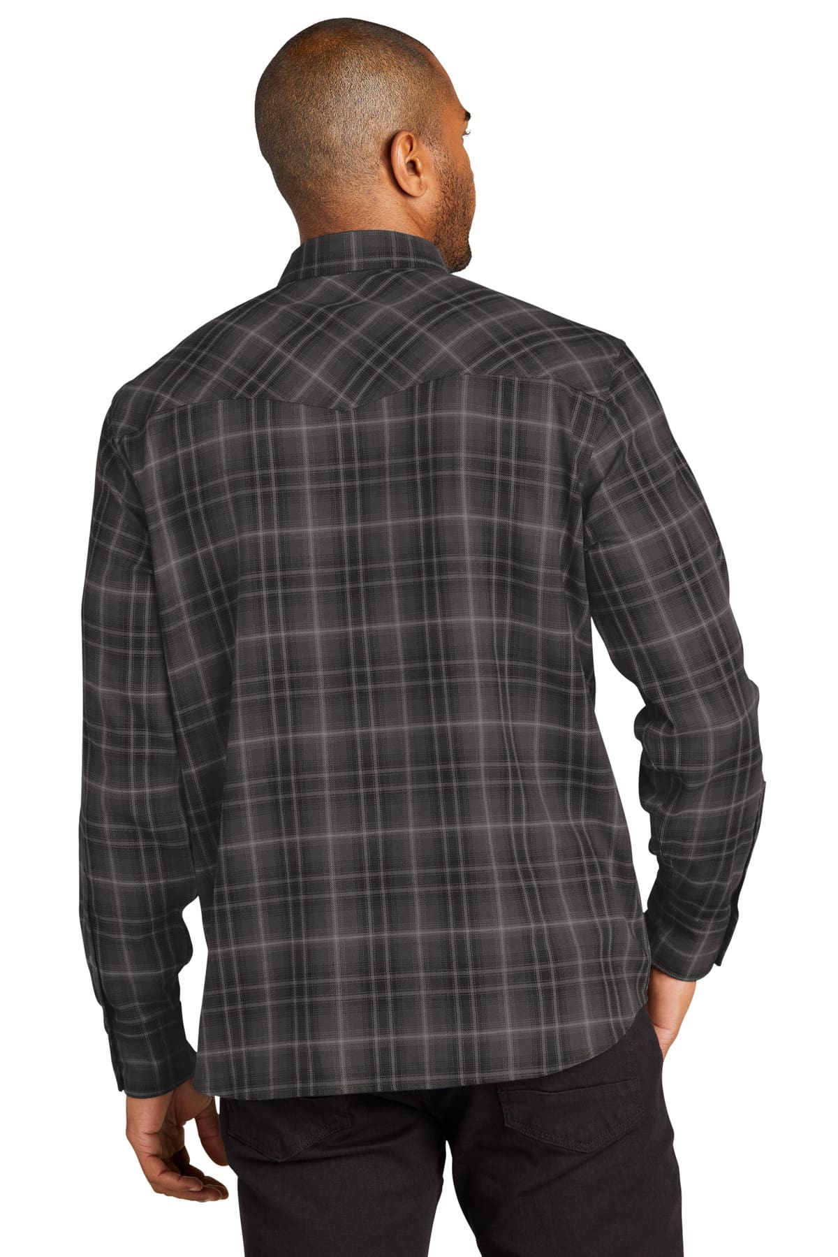 Port Authority Long Sleeve Ombre Plaid Shirt W672 - Image 2