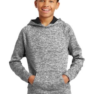 Sport-Tek Youth PosiCharge Electric Heather Fleece Hooded Pullover. YST225