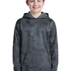 Sport-Tek Youth Sport-Wick CamoHex Fleece Hooded Pullover.  YST240