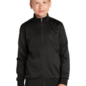 Sport-Tek Youth Tricot Sleeve Stripe Track Jacket. YST94